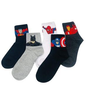5 Pairs Unisex Superhero Socks|Marvel Socks|Comic Socks|Men Superhero Socks|Wome